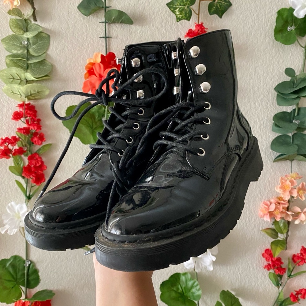 Pleather Combat Boots
